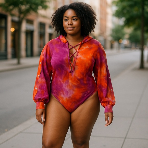 Tie Dye Bodysuit Hoodie Sweater
New - Picture 2 of 8